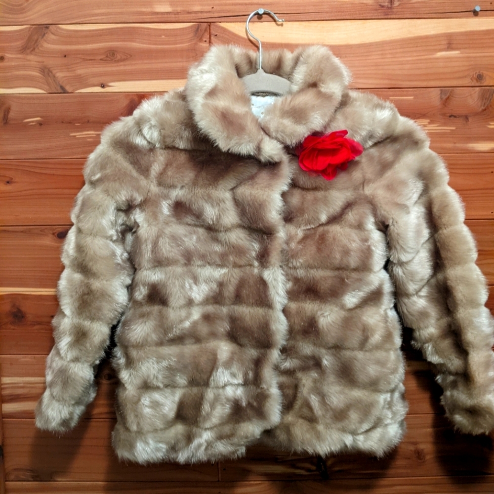 Kate Spade Girls Fur Coat